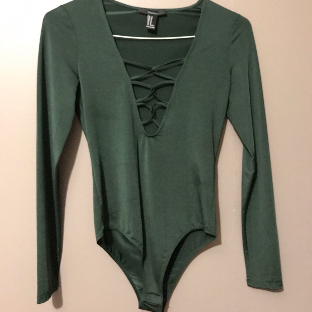 Emerald green body suite